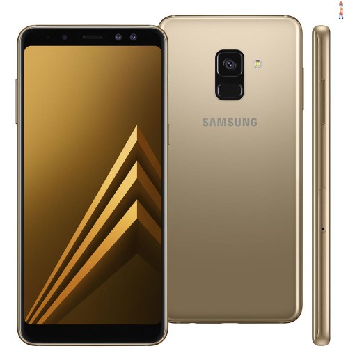 Smartphone Samsung Galaxy A8 Plus Dourado com 64GB, Dual Chip, Display Infinito de 6", Android 7.1, Câmera 16MP, Proteção IP68, Octa Core e RAM de 4GB