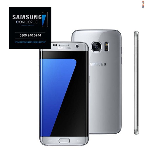 Smartphone Samsung Galaxy S7 edge Prata com 32GB, Tela 5.5", Android 6.0, 4G, Câmera 12MP e Processador Octa-Core
