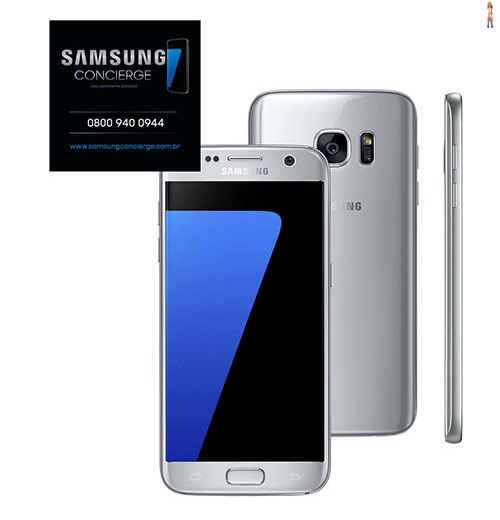 Smartphone Samsung Galaxy S7 Prata com 32GB, Tela 5.1", Android 6.0, 4G, Câmera 12MP e Processador Octa-Core