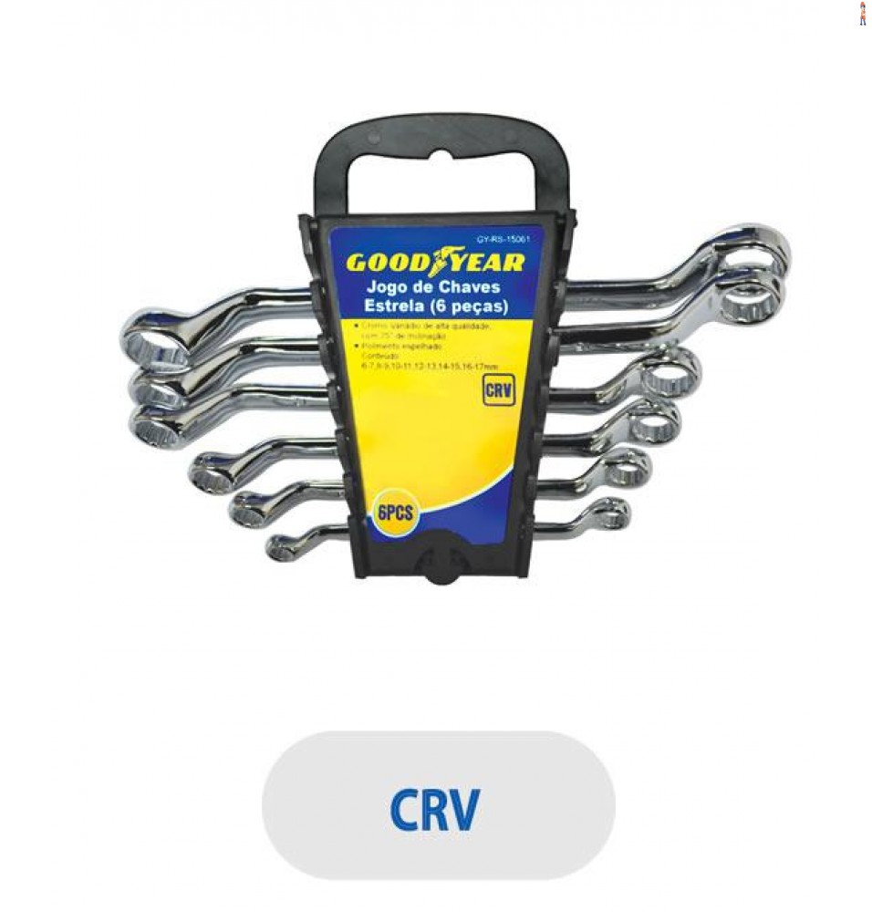 Jogo de Chaves Estrela GOODYEAR - 6 peças - GY-RS-15061