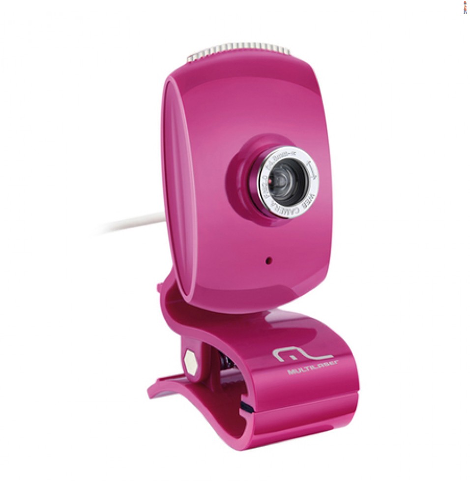 WebCam Multilaser Plug Play Pink - WC048