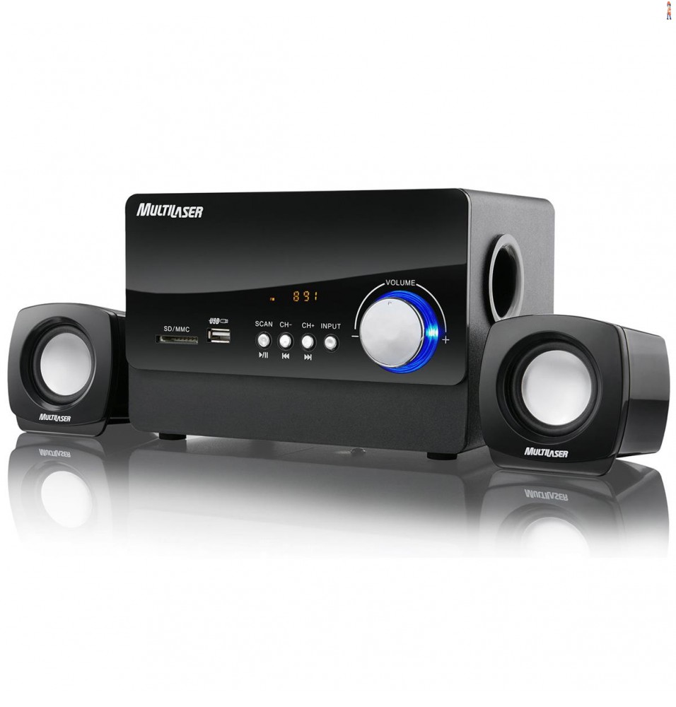 Caixa De Som Music Bass 2.1 Multilaser Sp101