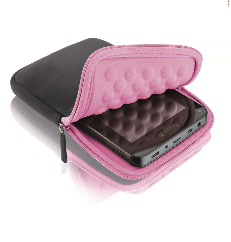 Case Neoprene Multilaser 14 A 15Pol Colors - Preto e Rosa - BO122