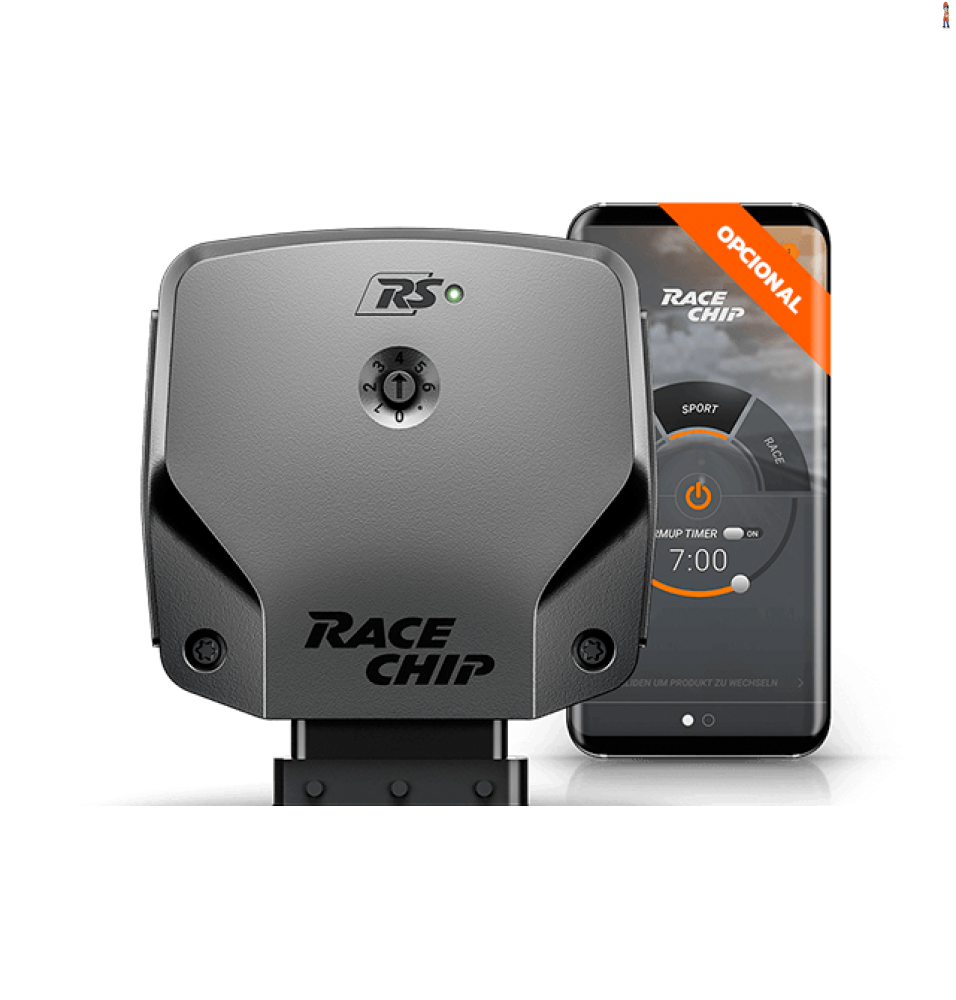 RaceChip Chiptuning "RS" o mais vendido. Alta performance e segurança. Até +25% de potência, até +25% de torque, até 15% menos consumo, 6 mapeamentos selecionáveis