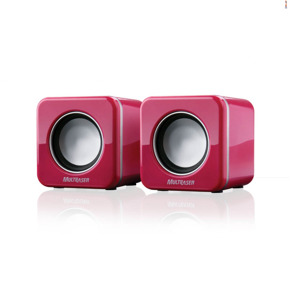Caixa de Som Multilaser 4W RMS Mini Rosa - SP103