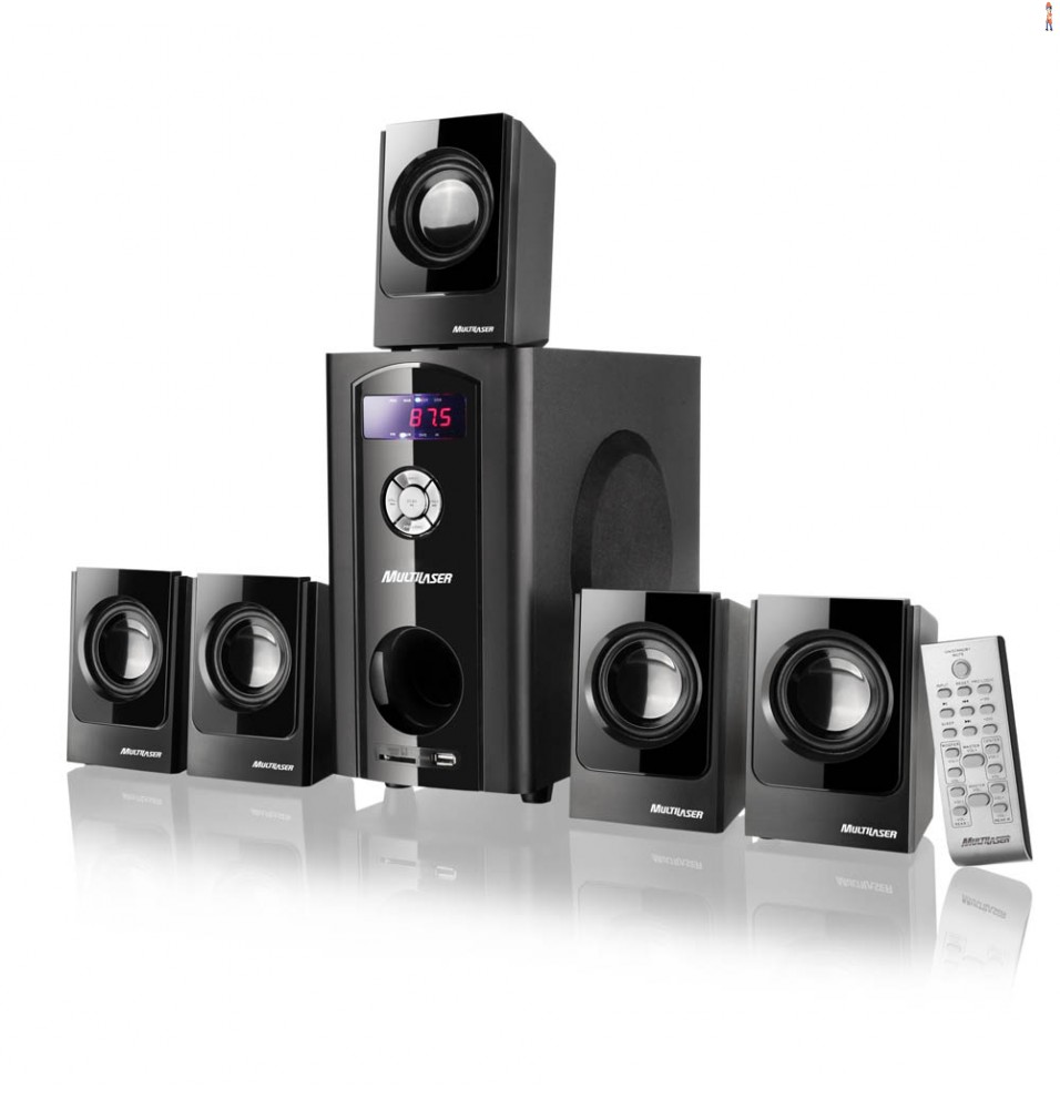 Caixa de Som Multilaser 5.1 80W RMS Black Wave Bivolt - SP110