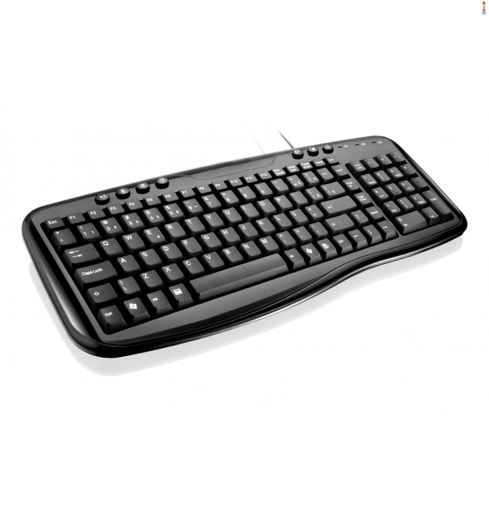 Teclado Multimídia Bulk PS2 Preto Piano TC138 - Multilaser