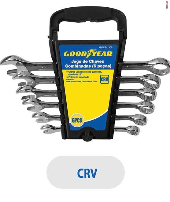 Jogo de Chaves Combinadas GOODYEAR - 10 peças - cod: GY-CS-13061