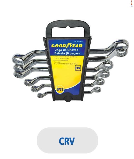 Jogo de Chaves Estrela GOODYEAR - 6 peças - GY-RS-15061