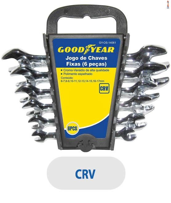 Jogo de Chaves Fixas GOODYEAR - 6 peças - cod: GY-OS-14061