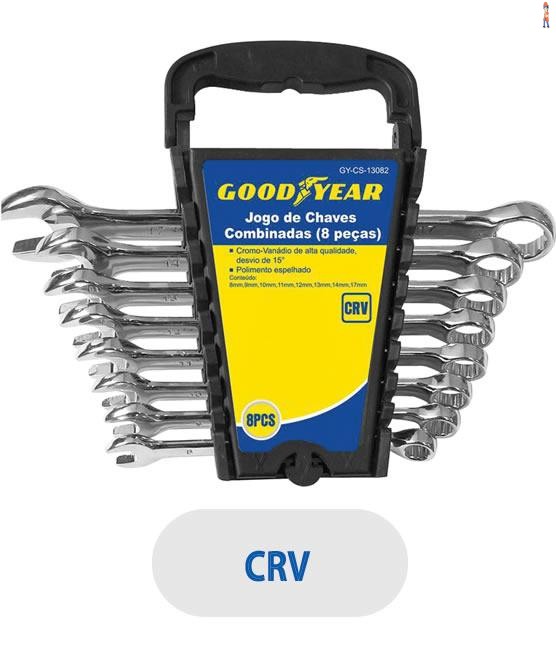 Jogo de Chaves Combinadas GOODYEAR - 8 peças - cod: GY-CS-13082