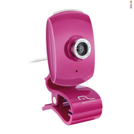 WebCam Multilaser Plug Play Pink - WC048
