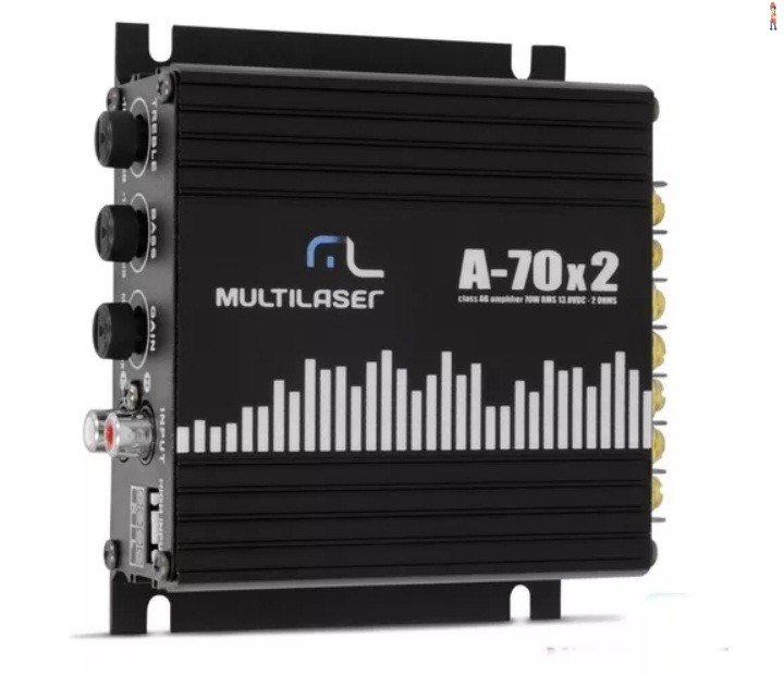 Amplificador Digital 2 Canais 500W Pmpo 8 Ohms Stereo - Multilaser - cod: Au902