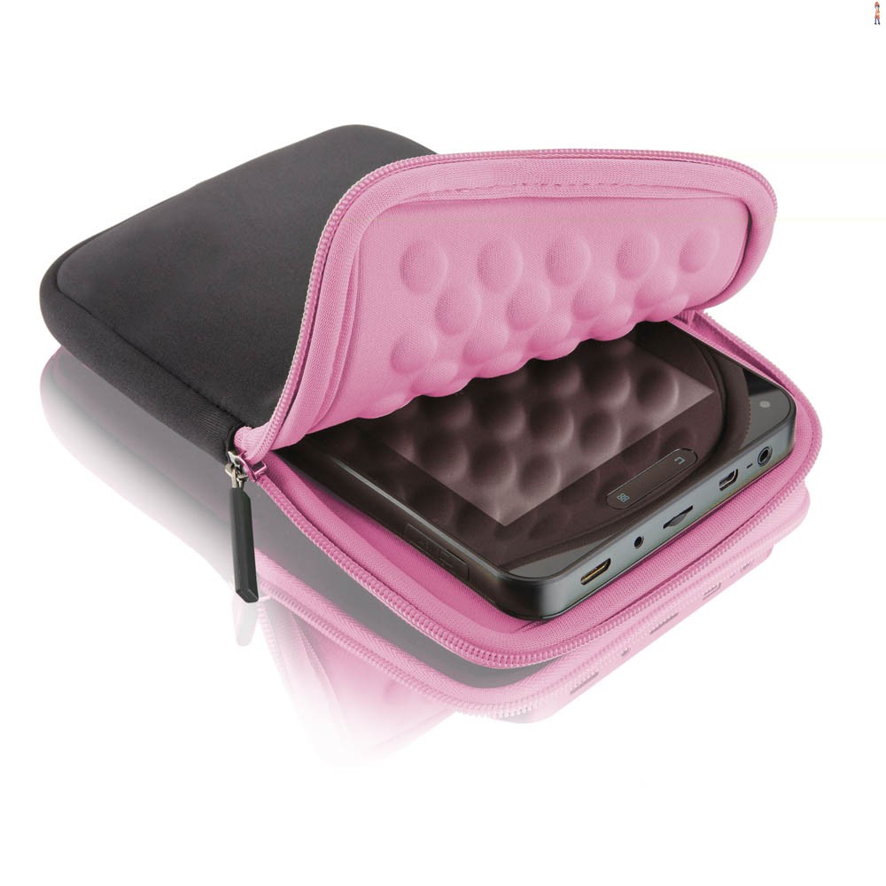 Case Neoprene Multilaser 14 A 15Pol Colors - Preto e Rosa - BO122