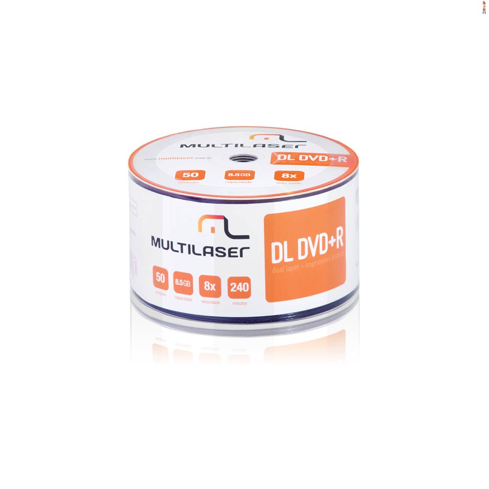 Midia DVD-R Shrink Imprimível com 50 Unidades Multilaser - DV047