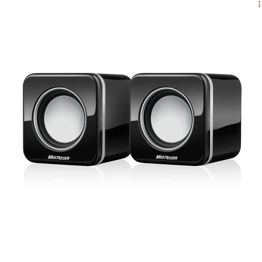 Caixa de Som Multilaser 2.0 4W RMS Mini Black Piano USB - SP089