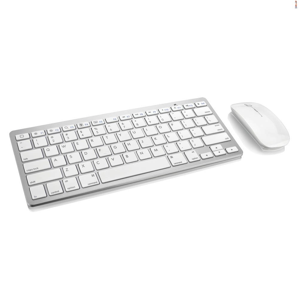 Teclado e Mouse Sem Fio 2.4 Ghz Multilaser Mini Slim USB - Prata e Branco - TC165