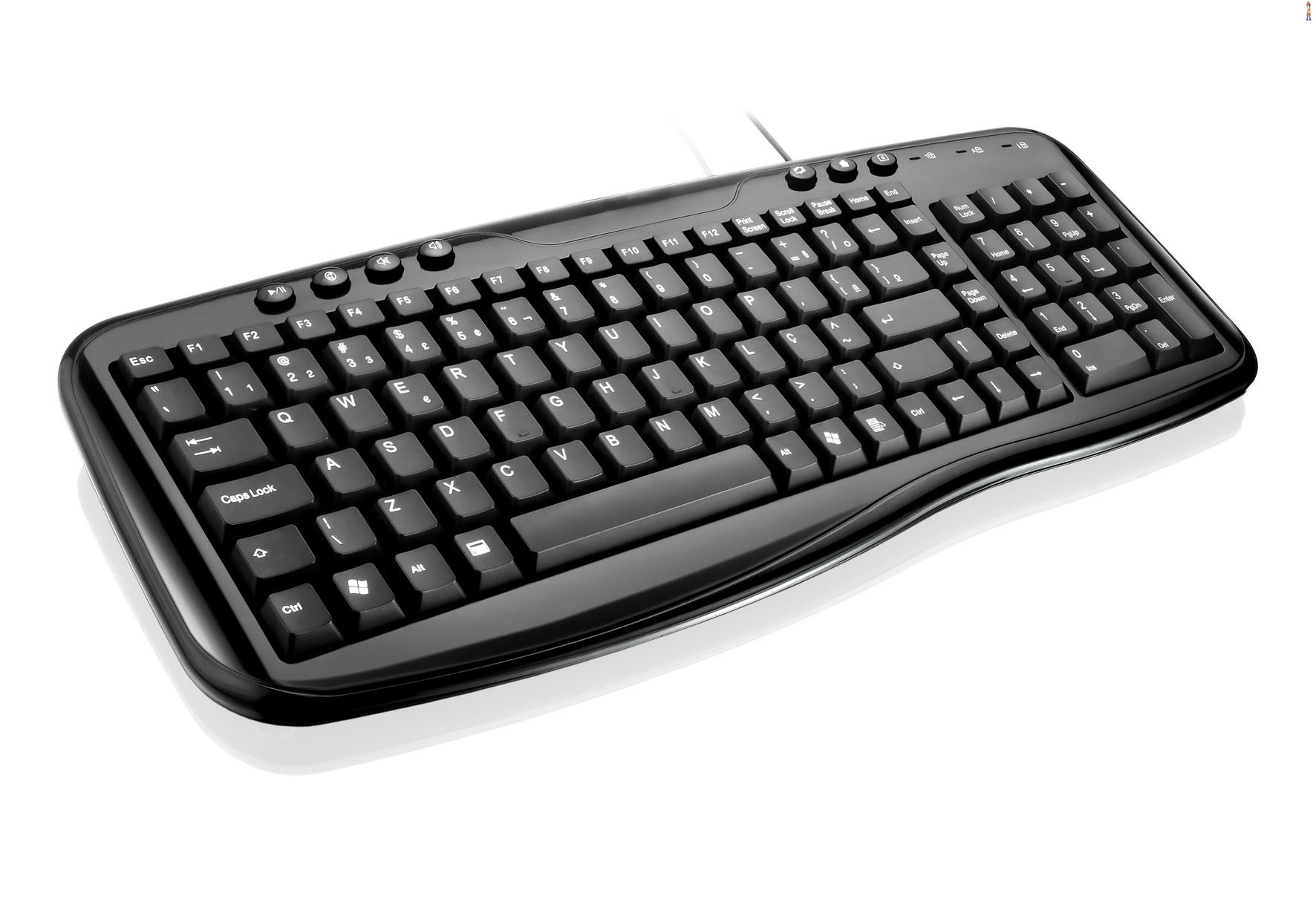 Teclado Multimídia Bulk PS2 Preto Piano TC138 - Multilaser