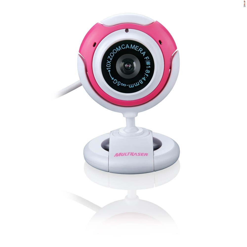 Webcam Multilaser 1.6Mp com Função Fotográfica Rosa - WC042
